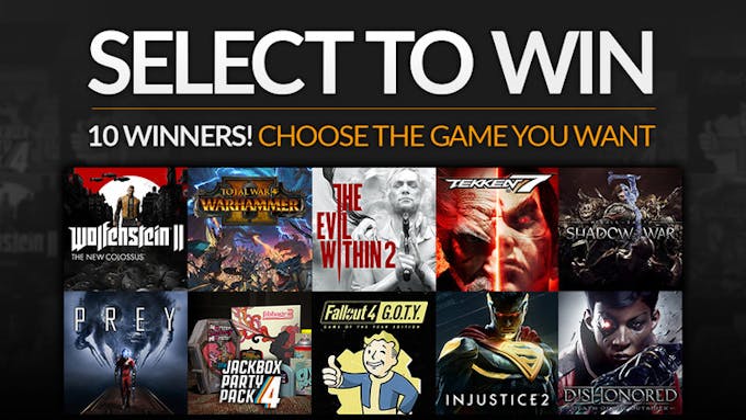 Pick and win one of ten top Steam PC games